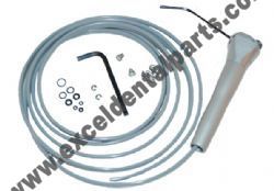 DCI 3430 Push Ring Air/ Water Standard Quick-Clean® Syringe w/ 7' straight Gray tubing